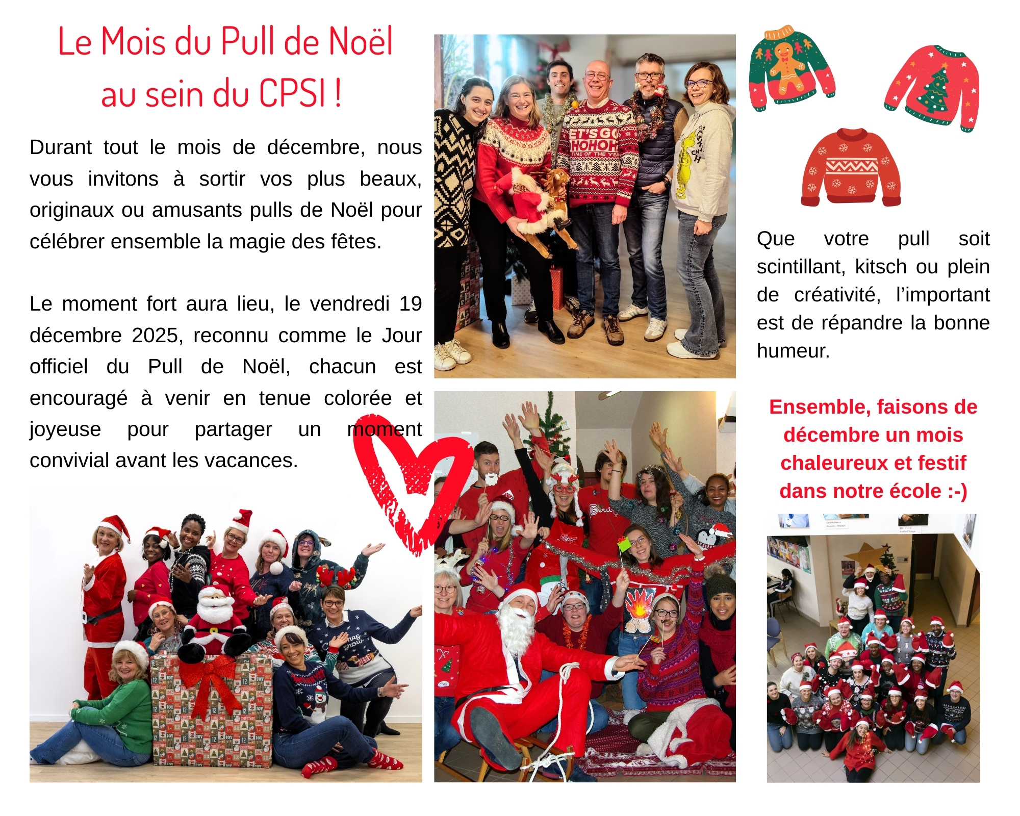 Mois du Pull de Noël au sein du CPSI