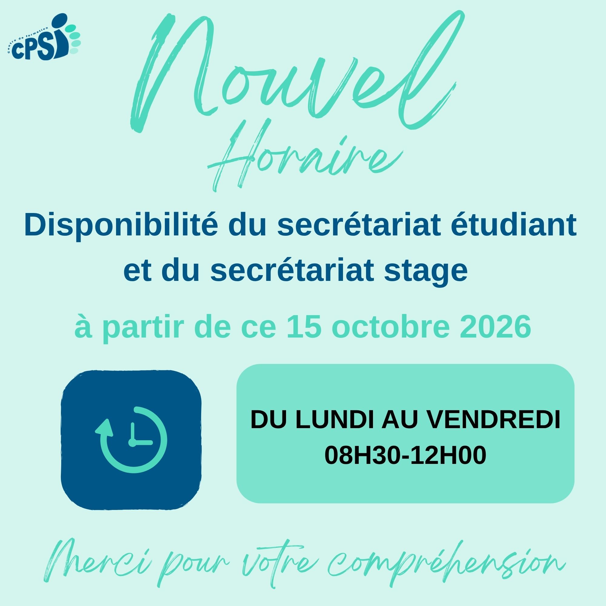 nouvel horaire au CPSI